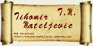 Tihomir Mateljević vizit kartica